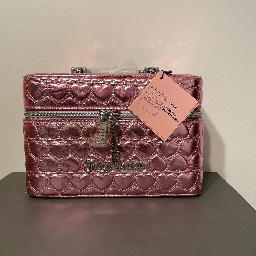 Juicy Couture Metallic Pink Travel Cosmetic Case